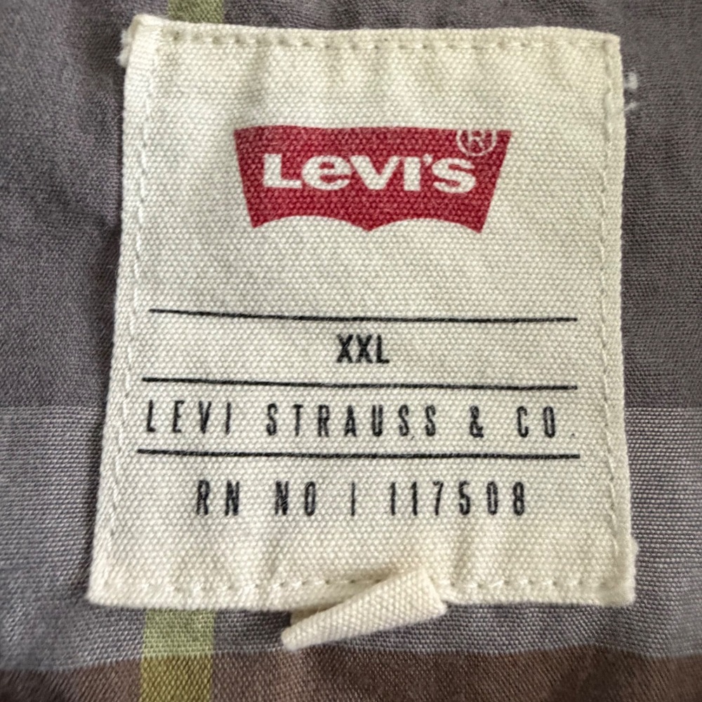 Levi's Western Shirt Mens XXL Grey Plaid Pearl Snap Long Sleeve 3LYLW4882 - Picture 2 of 9